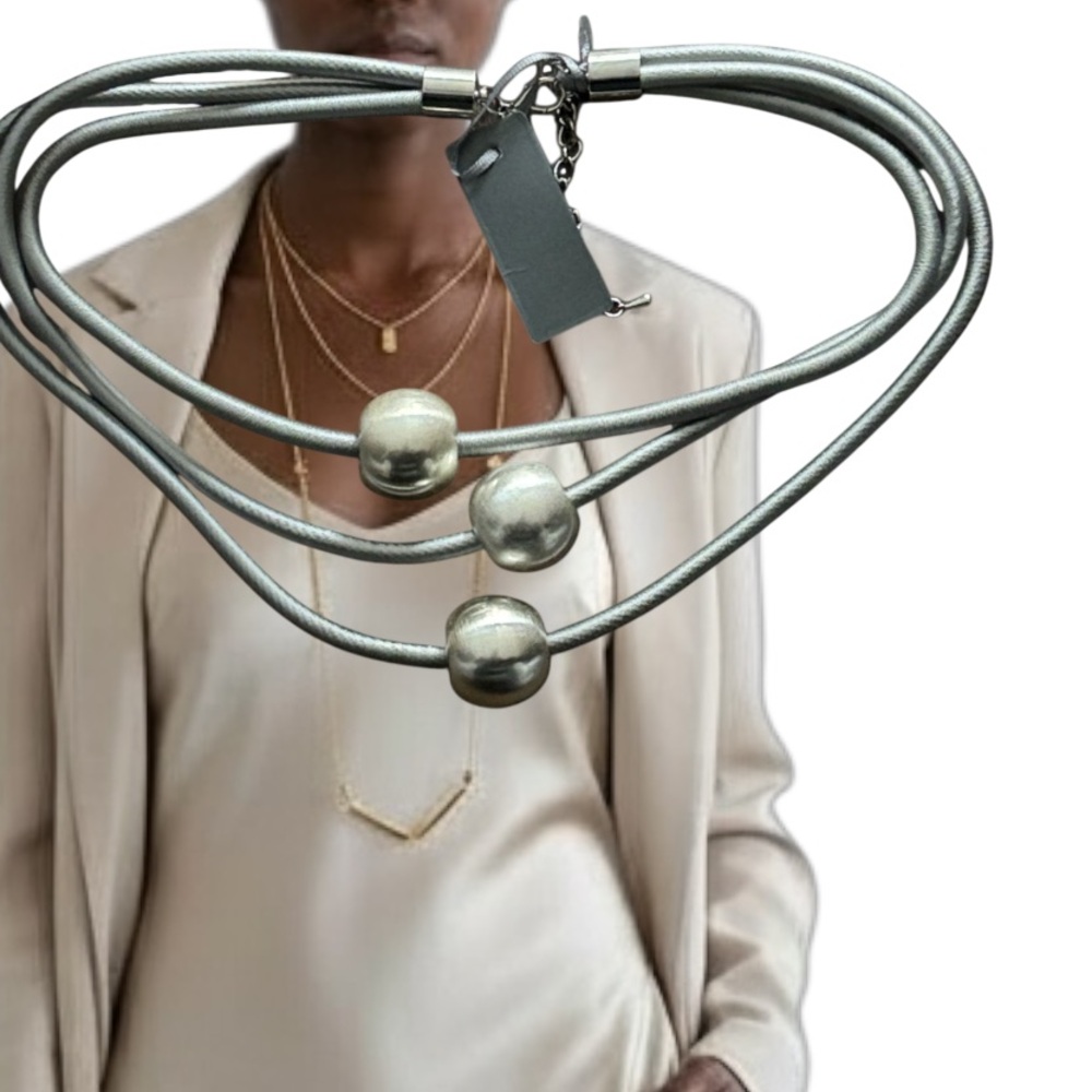Tempest Designs Silver Necklace with Beads NWT’s